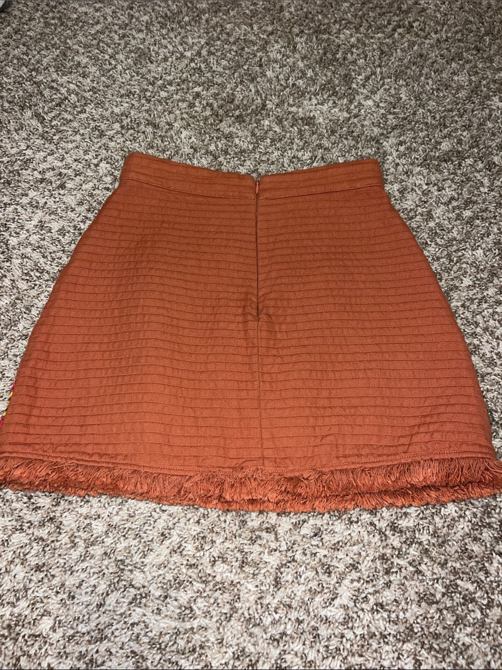 GB Gianni Bini Rust Embroidered Floral A-Line Skirt in Rust Orange Sz XS - Picture 9 of 11